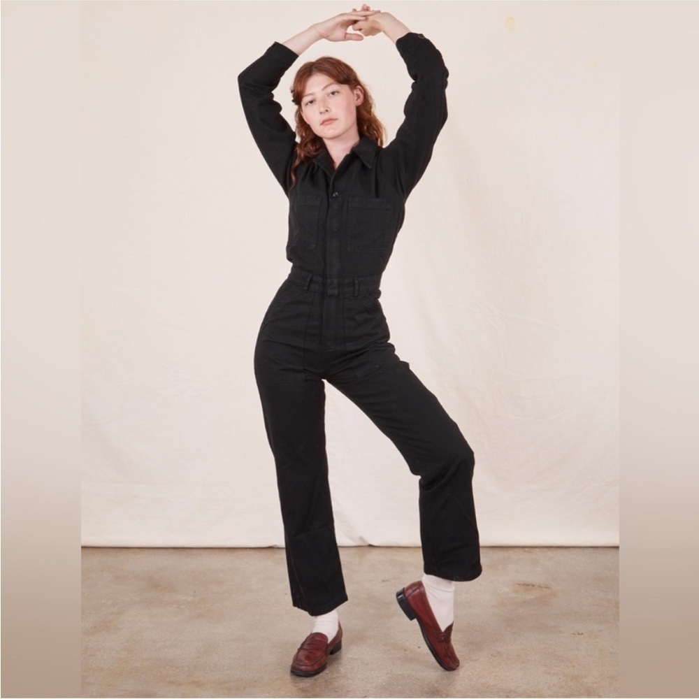 Big Bud Press Everyday Black Utility Jumpsuit Long Sleeve Straight Leg XS